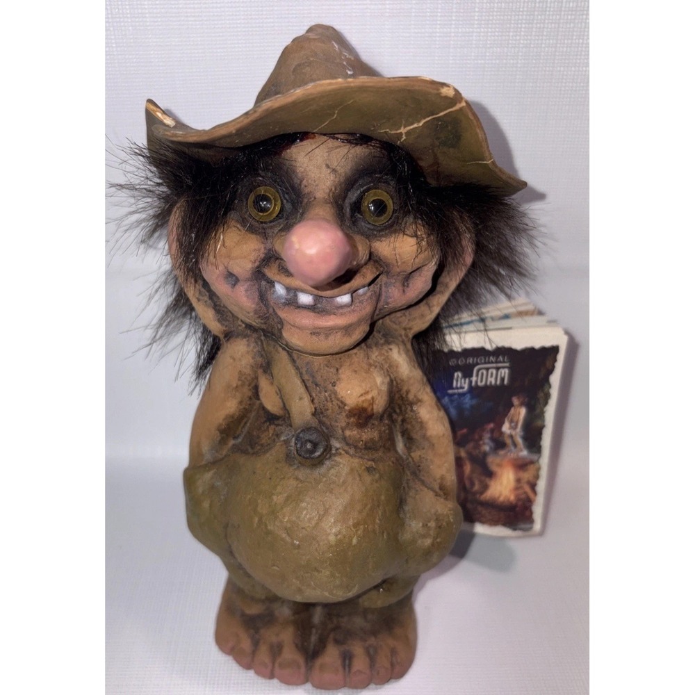 Vintage NyForm Troll Figurine #117 Norway Handmade Latex Folk Art Doll w/ Tag
